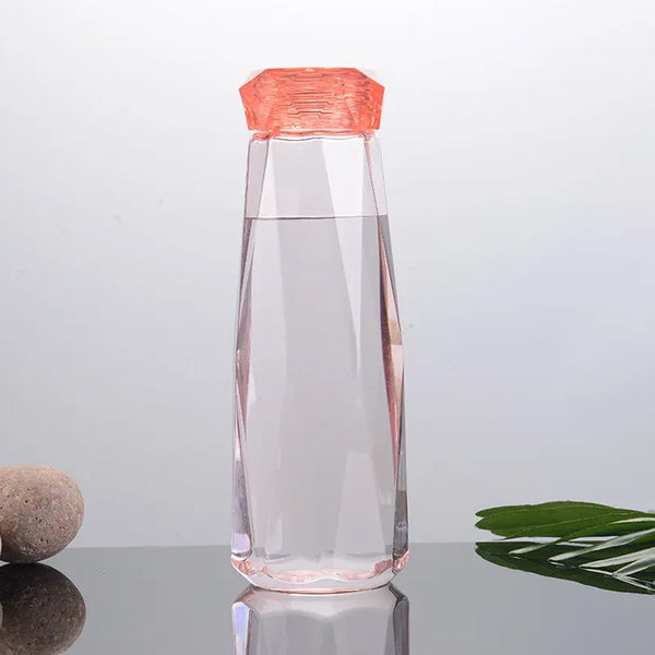 5213 Glass Fridge Water Bottle Plastic Cap With Two Water Glass For Home & Kitchen Use 